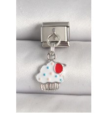 316L Çelik Gümüş Renk Beyaz Kupkek Model Nomination Charm - TJ-BC1242