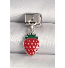 316L Çelik Gümüş Renk Çilek Model Nomination Charm - TJ-BC1243