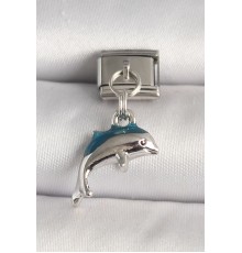 316L Çelik Gümüş Renk Yunus Balığı Model Nomination Charm - TJ-BC1261