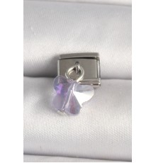 316L Çelik Gümüş Renk Mor Zirkon Taşlı Nomination Charm - TJ-BC1318