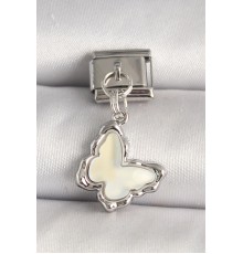 316L Çelik Gümüş Renk Beyaz Model Nomination Charm - TJ-BC1320