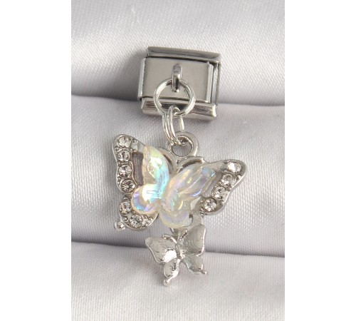 316L Çelik Gümüş Renk Zirkon Taşlı Beyaz Model Nomination Charm - TJ-BC1328