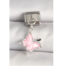 316L Çelik Gümüş Renk Pembe Model Detay Nomination Charm - TJ-BC1331