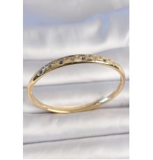 Pirinç Gold Renk Yıldız İşlemeli Zirkon Taşlı Kadın Kelepçe - TJ-BB6916