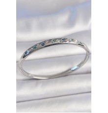 Pirinç Gümüş Renk Zirkon Taşlı Yıldız İşlemeli Kadın Kelepçe - TJ-BB6917