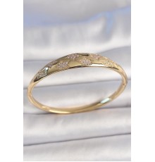 Pirinç Gold Renk Zirkon Taşlı Yıldız İşlemeli Kadın Kelepçe - TJ-BB6918