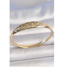 Pirinç Gold Renk Zirkon Taşlı Yıldız İşlemeli Kadın Kelepçe - TJ-BB6922