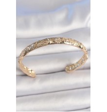 Pirinç Gold Renk İşlemeli Hilal Yıldız İşlemeli Model Zirkon Taş Detaylı Kadın Kelepçe - TJ-BB6924