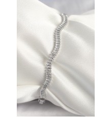 Pirinç Gümüş Renk Su Yolu Zirkon Taşlı Model Kadın Bileklik - TJ-BB6925