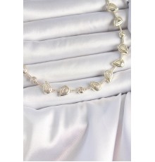 Pirinç Gold Renk Zirkon Taşlı Damla Model VIP Seri Exclusive Kadın Kolye - TJ-BKO10006