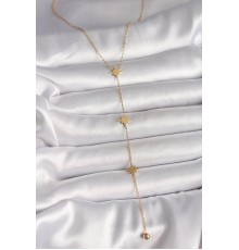 316L Çelik Gold Renk Yıldız Topçuk Detay Kadın Y Kolye - TJ-BKO10009