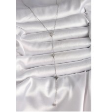 316L Çelik Gümüş Renk Yıldızlı Model Topçuk Detay Kadın Y Kolye - TJ-BKO10010