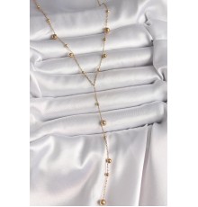 316L Çelik Gold Renk Topçuklu Model Kadın Y Kolye - TJ-BKO10011