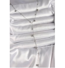 316L Çelik Gümüş Renk Topçuk Model Kadın Y Kolye - TJ-BKO10012