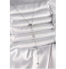 316L Çelik Gümüş Renk Yıldızlı Model Topçuk Detay Kadın Y Kolye - TJ-BKO10014