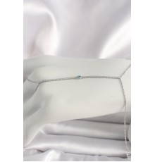 Pirinç Gümüş Renk Su Yolu Zirkon Taşlı Mavi Taş Detaylı Kadın Şahmeran - TJ-SN620