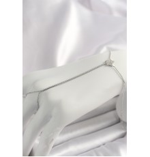 Pirinç Gümüş Renk Su Yolu Zirkon Taşlı Yıldız Model Kadın Şahmeran - TJ-SN622