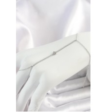 Pirinç Gümüş Renk Su Yolu Zirkon Taşlı Yonca Model Kadın Şahmeran - TJ-SN624