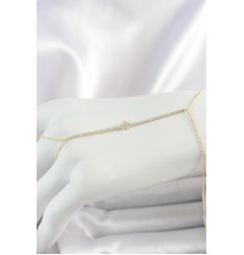 Pirinç Gold Renk Su Yolu Zirkon Taşlı Yonca Model Kadın Şahmeran - TJ-SN625