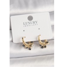 Pirinç Gold Renk Sallantı Nazar Boncuklu Kadın Küpe - TJ-BKP10458