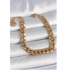 316L Çelik Gold Renk Kalın Zincir Model Kadın Bileklik - TJ-BB6938