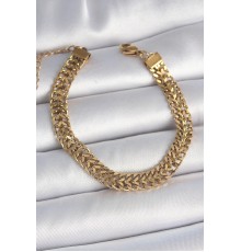 316L Çelik Gold Renk Hasır Zincir Model Kadın Bileklik - TJ-BB6940