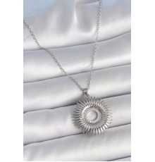 316L Çelik Gümüş Renk Zincir Zirkon Taşlı Nova Yıldız Model Kadın Kolye - TJ-BKO10046