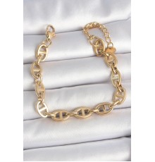 316L Çelik Gold Renk Zincir Model Kadın Bileklik - TJ-BB6955
