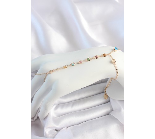 Pirinç Gold Renk Renkli Zİrkon Taşlı Şahmeran - TJ-SN632