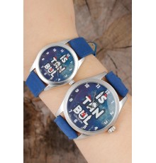 İstanbul Tasarım Lacivert Deri Kordonlu Sevgili Saatleri - TJ-SGK1368