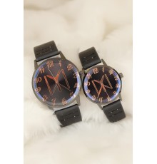 Siyah Deri Kordonlu Füme Metal Kasa Kayı Boyu Figürlü Sevgili Saatleri - TJ-SGK1370