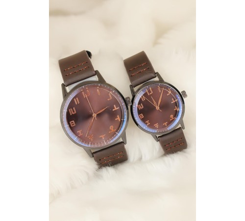 Kahverengi Deri Kordonlu Rose Metal Kasa Sevgili Saatleri - TJ-SGK1371