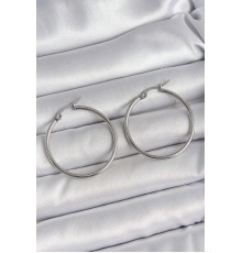316 Çelik Gümüş Renk 33 mm Halka Model Kadın Küpe - TJ-BKP10515