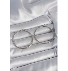 316 Çelik Gümüş Renk 43 mm Halka Model Kadın Küpe - TJ-BKP10516
