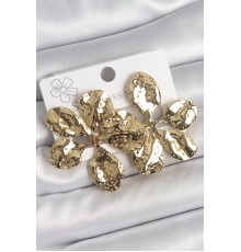 316 Çelik Gold Renk İşlemeli Yaprak Model Kadın Küpe - TJ-BKP10529