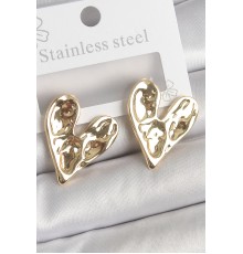 316 Çelik Gold Renk İşlemeli Kalp Model Kadın Küpe - TJ-BKP10530
