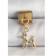 316L Çelik Gold Renk Sallantı Balan Köpek Model Nomination Charm - TJ-BC1366