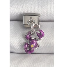 316L Çelik Gümüş Renk Sallantı Mor Model Yıldız Detay Nomination Charm - TJ-BC1375