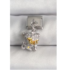 316L Çelik Gümüş Renk Sallantı Aslan Model Nomination Charm - TJ-BC1377