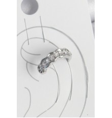 Pirinç Gümüş Renk Zirkon Taşlı Kıkırdak Model Kadın Küpe - TJ-BKP10550