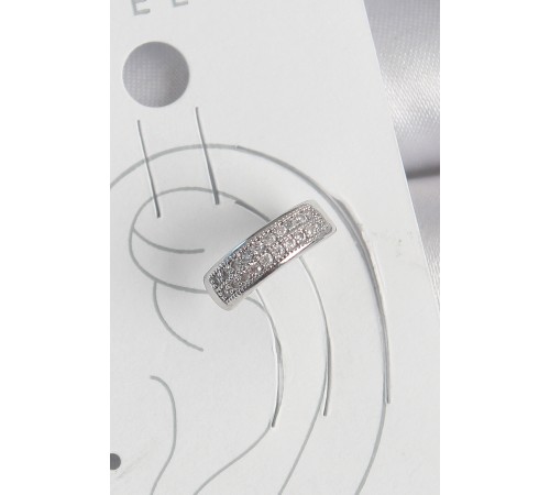 Pirinç Gümüş Renk Zirkon Taşlı Kıkırdak Model Kadın Küpe - TJ-BKP10552