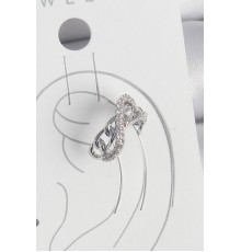 Pirinç Gümüş Renk Zirkon Taşlı Zincir Sonsuzluk Model Kadın Kıkırdak Küpe - TJ-BKP10553