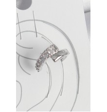 Pirinç Gümüş Renk Zirkon Taşlı Kadın Kıkırdak Küpe - TJ-BKP10556