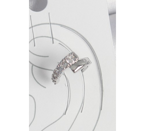 Pirinç Gümüş Renk Zirkon Taşlı Kadın Kıkırdak Küpe - TJ-BKP10556