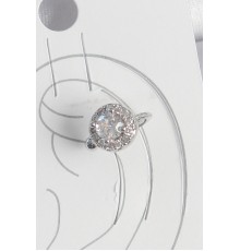 Pirinç Gümüş Renk Zirkon Taşlı Kadın Kıkırdak Model Küpe - TJ-BKP10559