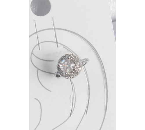 Pirinç Gümüş Renk Zirkon Taşlı Kadın Kıkırdak Model Küpe - TJ-BKP10559