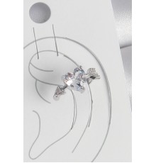 Pirinç Gümüş Renk Zirkon Taşlı Yıldız Model Kadın Kıkırdak Küpe - TJ-BKP10562