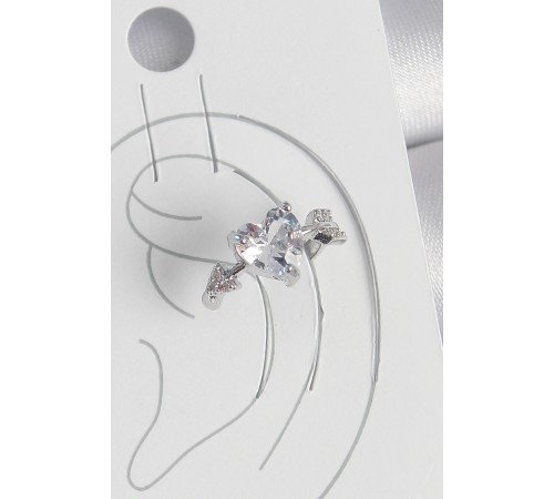 Pirinç Gümüş Renk Zirkon Taşlı Yıldız Model Kadın Kıkırdak Küpe - TJ-BKP10562