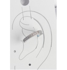 Pirinç Gümüş Renk Zirkon Taşlı Kadın Kıkırdak Model Küpe - TJ-BKP10569