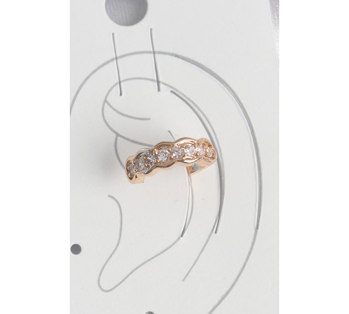 Pirinç Gold Renk Zirkon Taşlı Kadın Kıkırdak Küpe - TJ-BKP10571